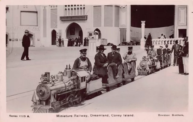 RPPC Coney Island New York Dreamland Train Railroad Railway Photo Postcard A27