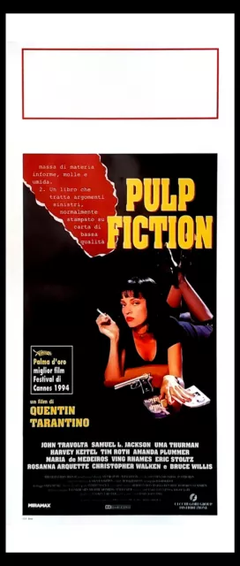 1994 * Locandina Cinema "Pulp Fiction - Quentin Tarantino, Uma Thurman, John Tra