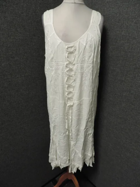 Joe Browns Embroidered Corset Front Dress White UK 24 LN043 ii 06