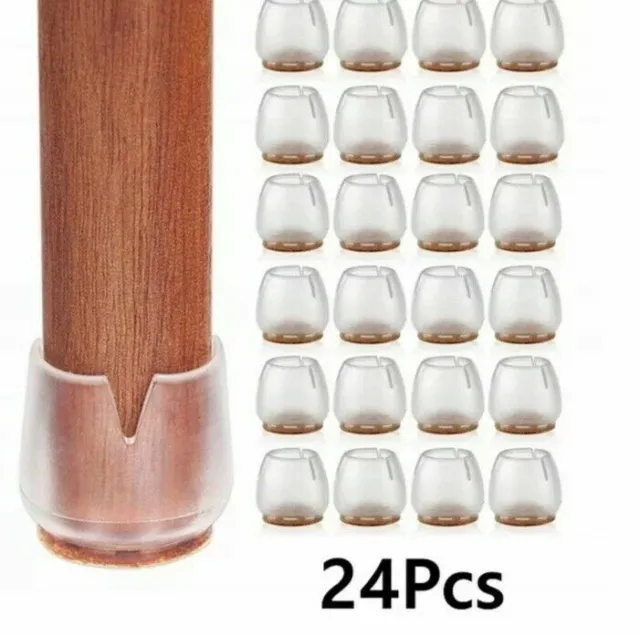 24x Gummikappen Runder Schutz Stuhl Tisch Möbel Füße Bein Anti-Kratz Abdeckung