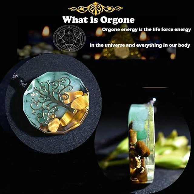 Tree of Life Orgonite Pendant Tiger Eyes &Aventurine Healing Energy Necklace 2