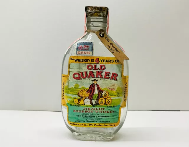 #367 OLD QUAKER Embossed Bourbon Whiskey Vintage / Antique Restored ...