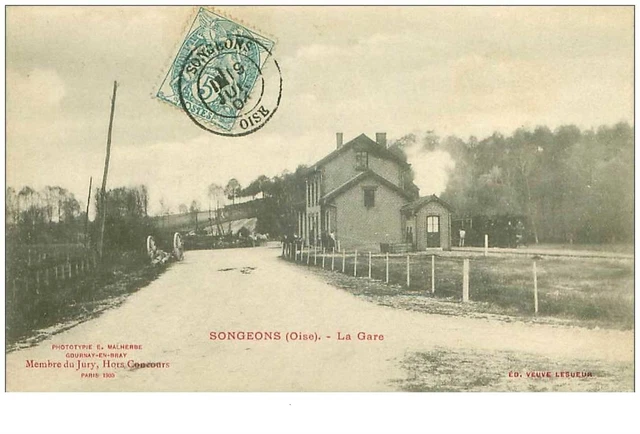 60 . n°37843.songeons.la gare.train