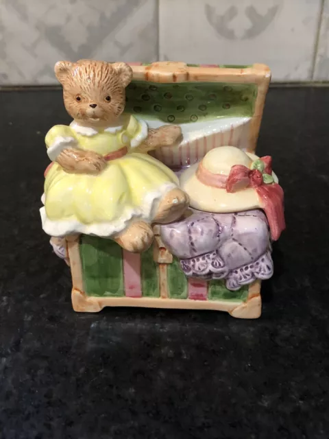 Teddy Bear Ceramic The Music Box- Plays A Few of My Favorite Things