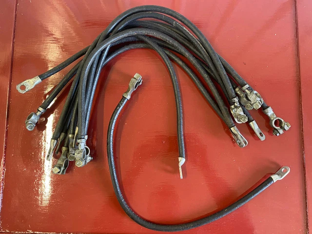 1930 's 1940 's 1950 's BATTERY CABLE 27-1/2" LONG LOT (10) VINTAGE NEW