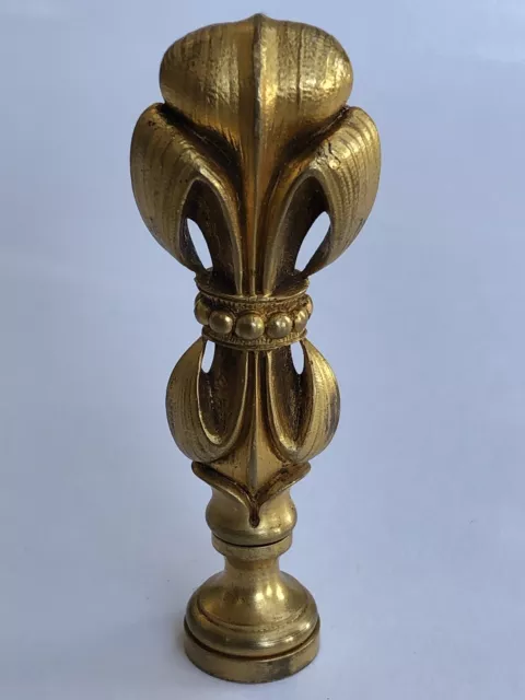 Superbe ancien SCEAU CACHET XIXe FLEUR DE LYS en BRONZE doré