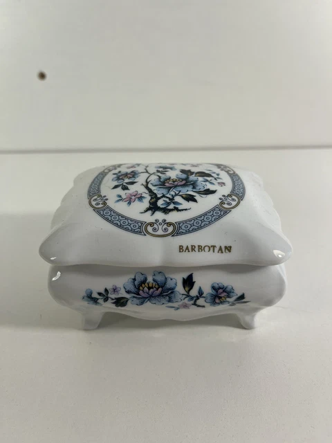 Grande Boîte à Bijoux Ancienne En Cristal - Décor Panier De Fleurs & Cerclage Argent - Occasion