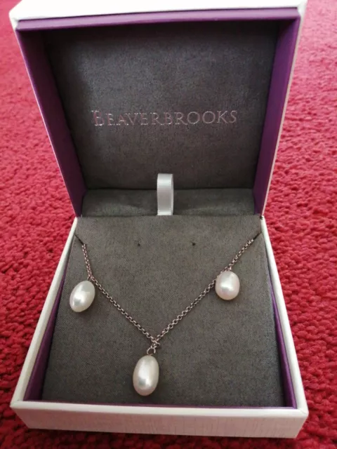 Buy Beaverbrooks Sterling Silver Cubic Zirconia Freshwater Cultured Pearl  Pendant from the Next UK online shop
