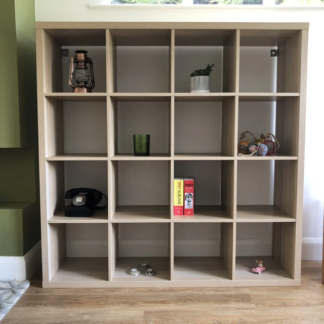 IKEA KALLAX SHELVING Unit White Stained Oak Colour 16 Holes 4x4