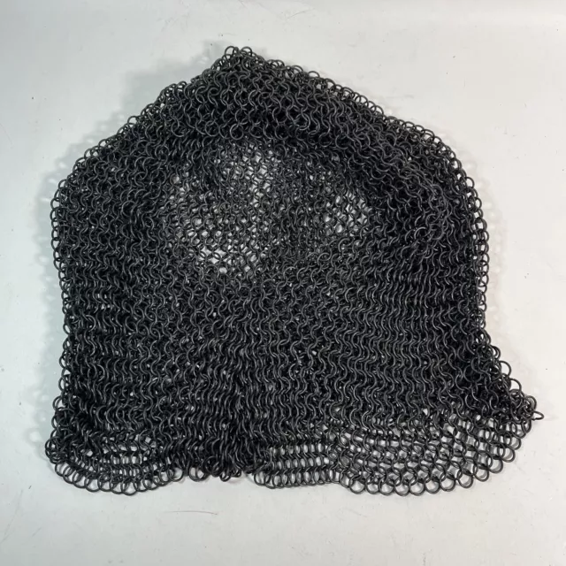 Chainmail Coif Hood Medieval Chain Mail Armor Butted Riveted Knight Costume