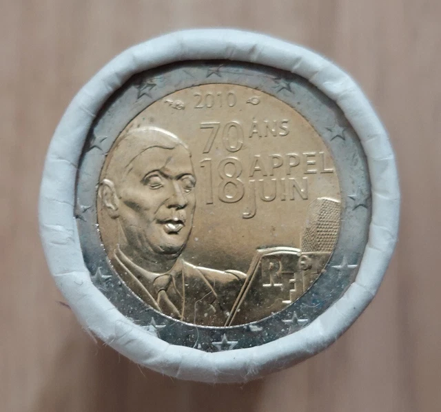 2 euro 1 roll France Frankreich 2010 General de Gaulle