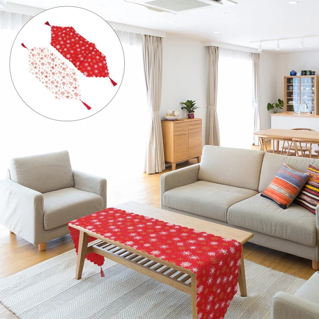Sacos de Navidad corredor de mesa corredor de mesa rojo mantel 2 piezas