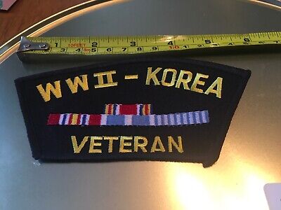 WW2 Korean War WWII-Korea Veteran Ribbon Military Embroidered Patch Hat Vest