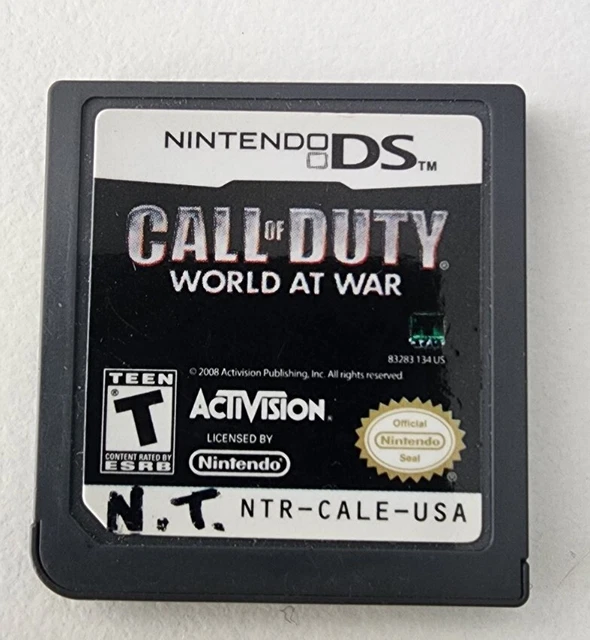 NINTENDO DS CALL of Duty World at War Cartridge Only NDS Fast