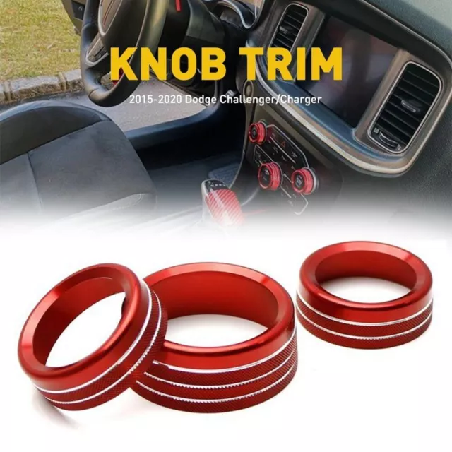 Roter Ring für Air Condition und Lautstärkeregler für Challenger für Dodge 15+