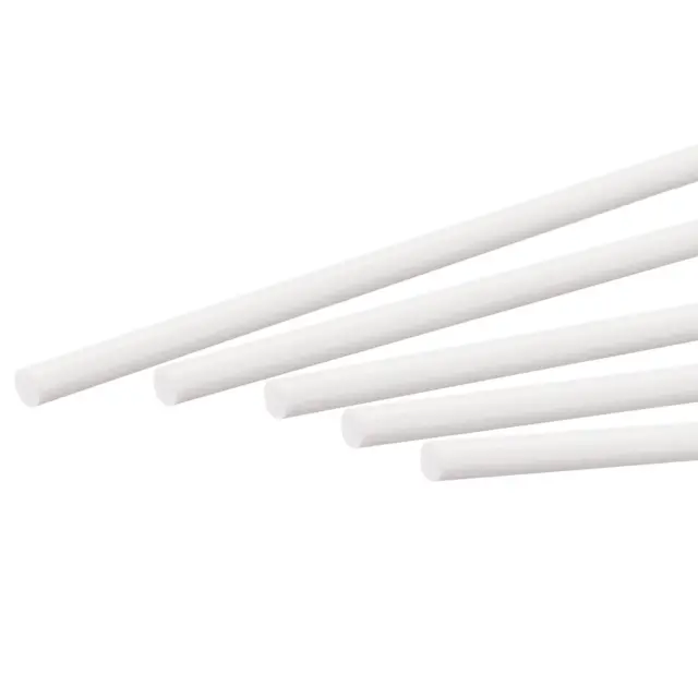 ABS Plastic Rod Round Solid White Bar 3mmx250mm for DIY Model Material, 5pcs