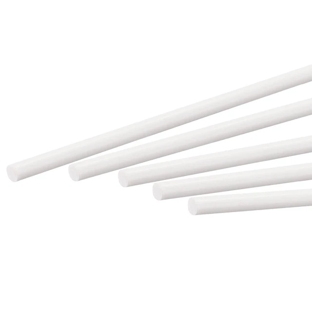 ABS Plastic Rod Round Solid White Bar 3mmx250mm for DIY Model Material, 5pcs