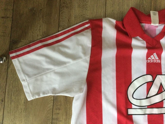Vintage 90s Ancien MAILLOT de FOOTBALL DUARIG TL ROUGE et BLANC #8 Foot Soccer
