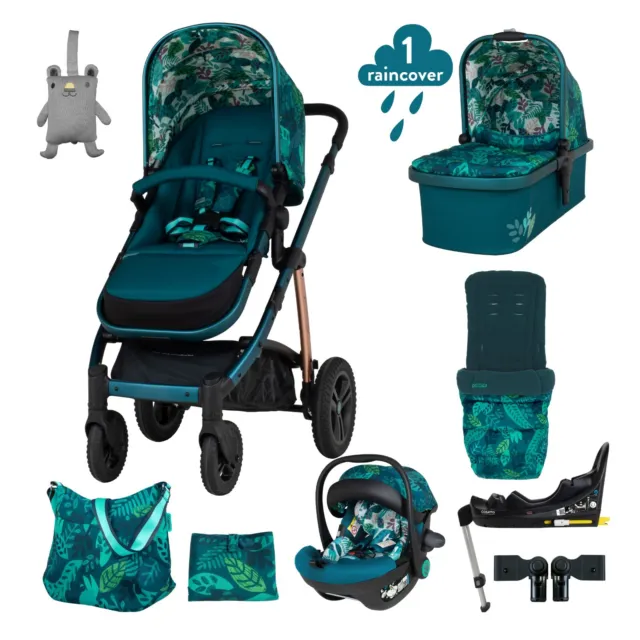 Cosatto Wow 2 i-Size Travel system everything bundle in Midnight Jungle