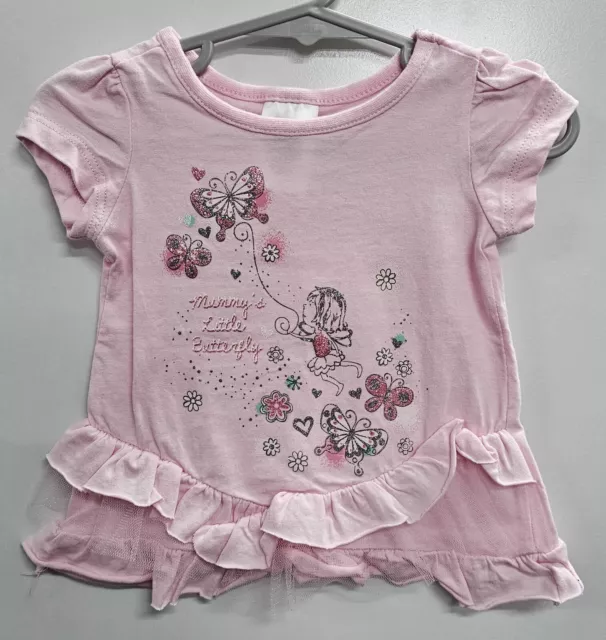 Tiny Little Wonders Baby Girls Size 000 Shirt Pink With Frills Pre-Owned