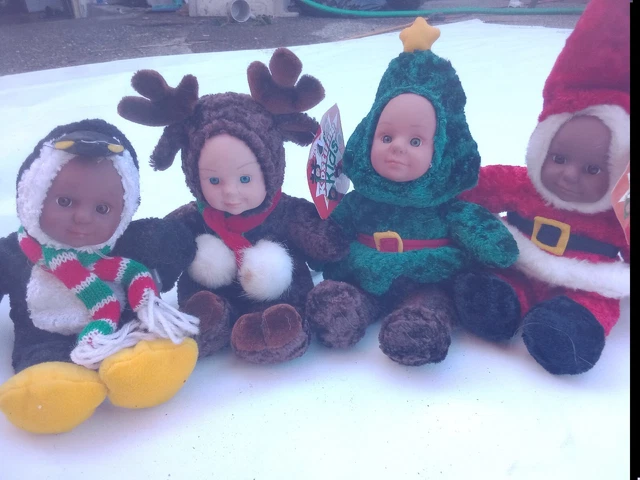 Costume Kids Plush Dolls X4 Holiday Dolls Vintage