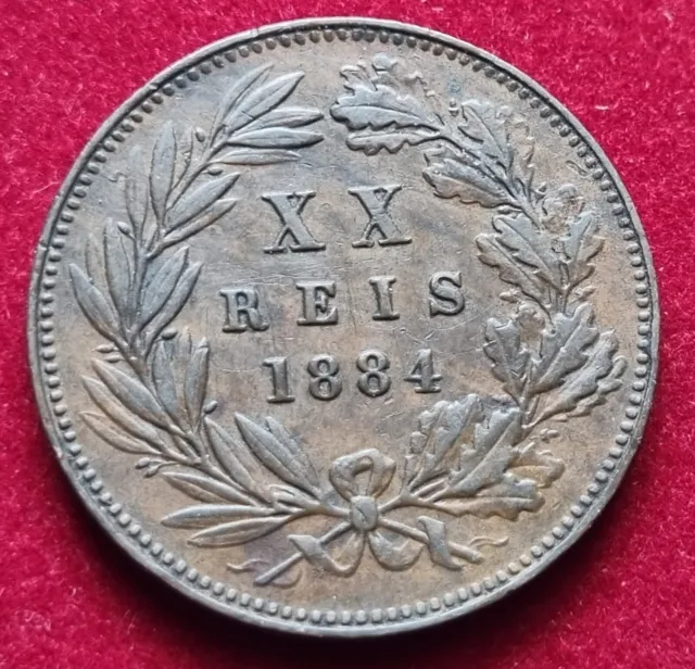 Moneta Coin Monnaie Regno Portogallo Re Luiz I° Reino De Portugal Xx Reis 1884
