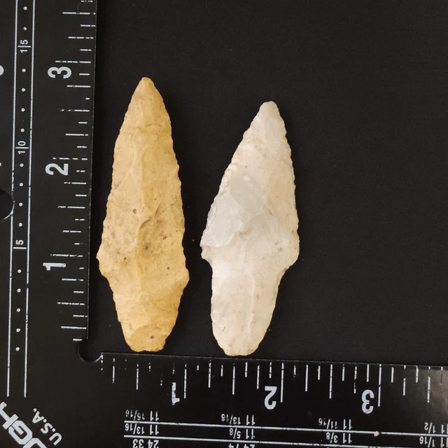 2 Fine Gary Points-100% Authentic-Arrowhead-Artifact