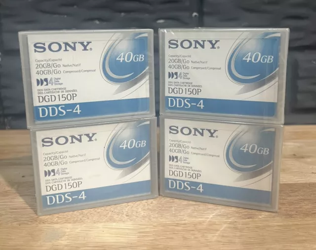 4-pack Sony DGD150P DDS-4 20/40 GB tape cartridge, new/factory sealed