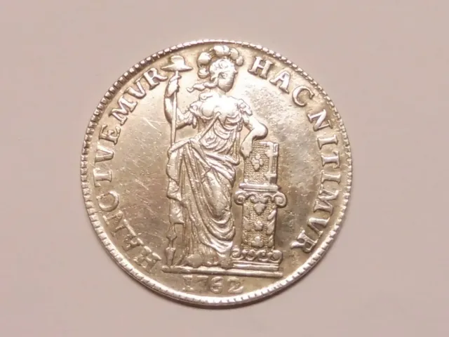 L10057    NIEDERLANDE 1,- Gulden 1762 Erhaltung