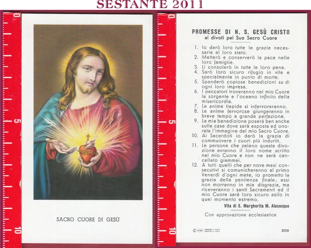 Immagini Sacro Cuore Di Gesù Con Frasi 3112 SANTINO HOLY CARD SACRO CUORE DI GESù ED G MI ED. G MI. 208 LOGO C