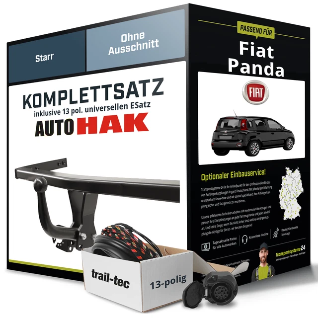 Anhängerkupplung starr für FIAT Panda +E-Satz NEU PKW Anhängerkupplung starr für FIAT Panda +E-Satz NEU PKW