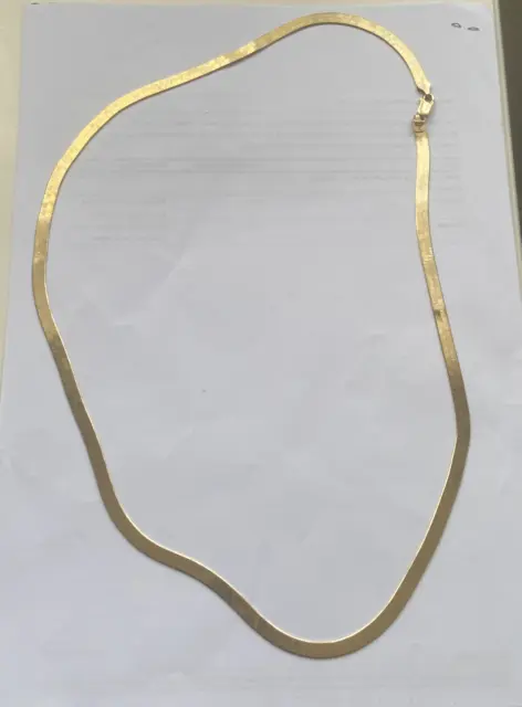 14K Gold Plated over 925 Sterling Silver Herringbone Chain Necklace 14"- 28" 6MM