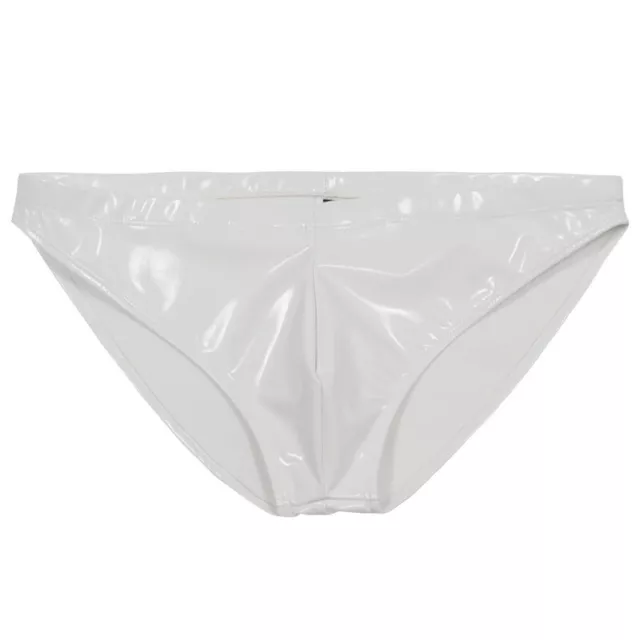 Hommes Élasthanne Faux Latex Slip Wet Look String Lingerie Nuit