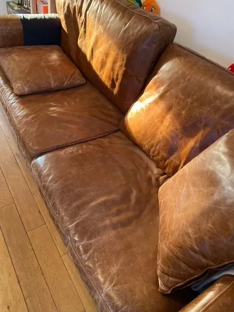 Sublime canapé design en cuir épais de taureau EVANS.PM.ULTRA