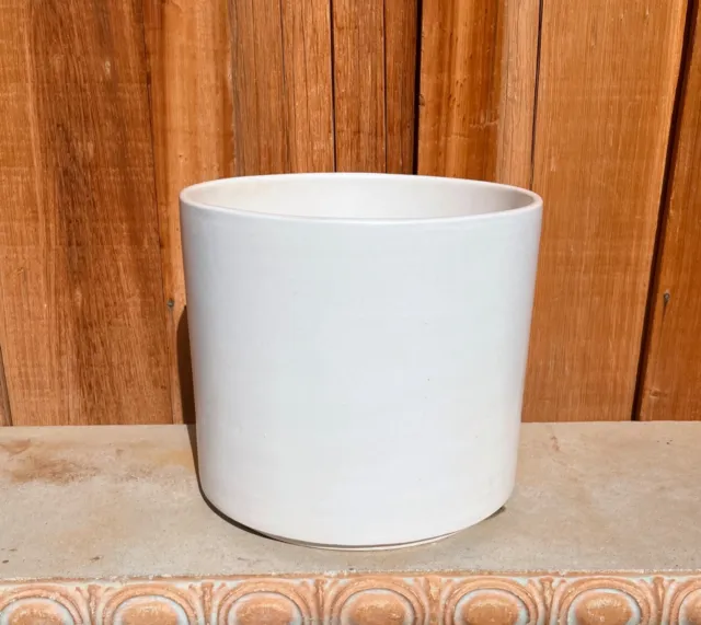 Large GAINEY Ceramics California Pottery AC-12 White Planter Cylinder Pot MCM
