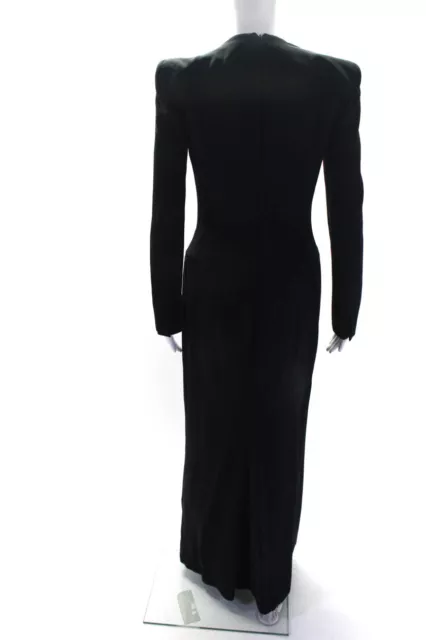Alexander McQueen Womens Rhinestone Embellished Long Sleeve Gown Black IT 42 3