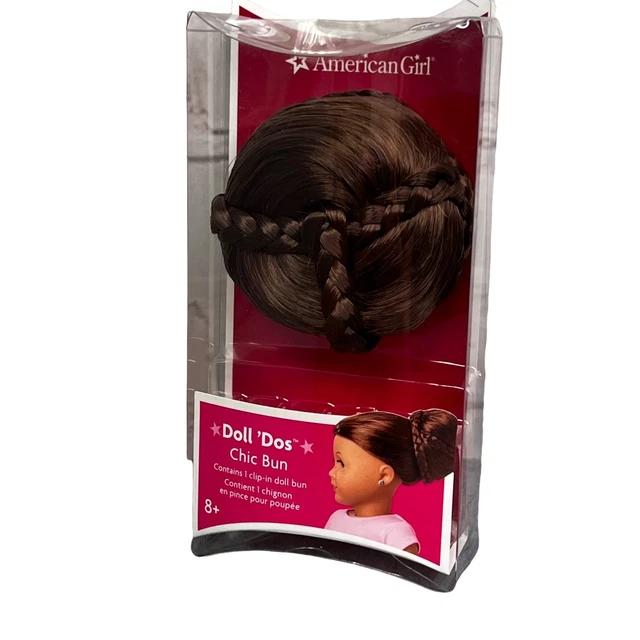American Girl Doll Dos Chic Bun Clip in Chignon Wig 2013 Brown Hair 18" Dolls