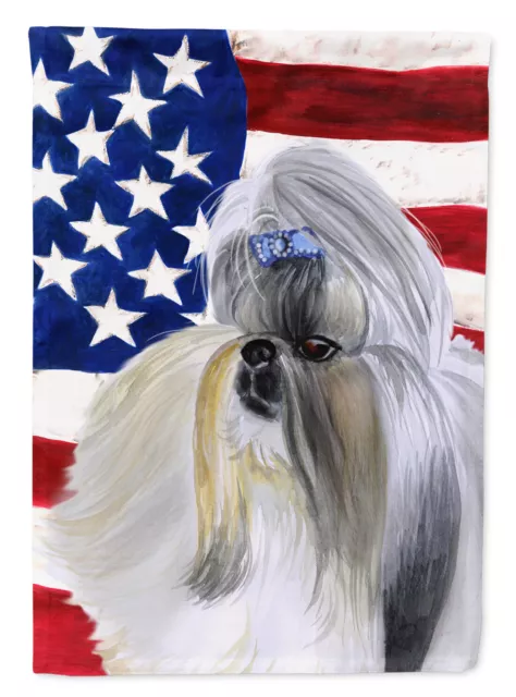 Shih Tzu Patriotic Flag Canvas House Size BB9666CHF