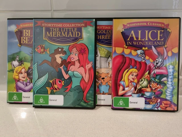 4x Storytime Collection DVD -  Little Mermaid, Alice in wonderland, black beauty
