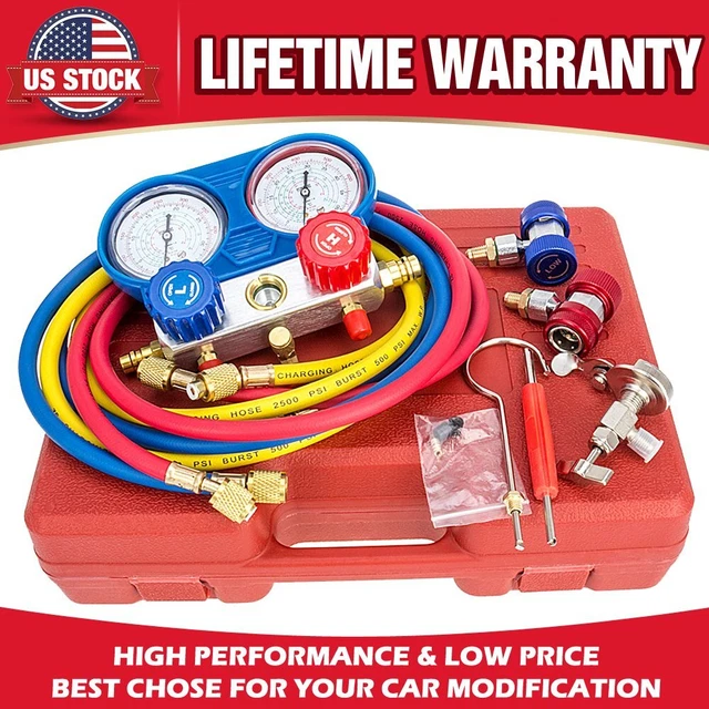 NEW HVAC AC Kit A/C Manifold Gauge Set Air HVAC Refrigeration Charging
