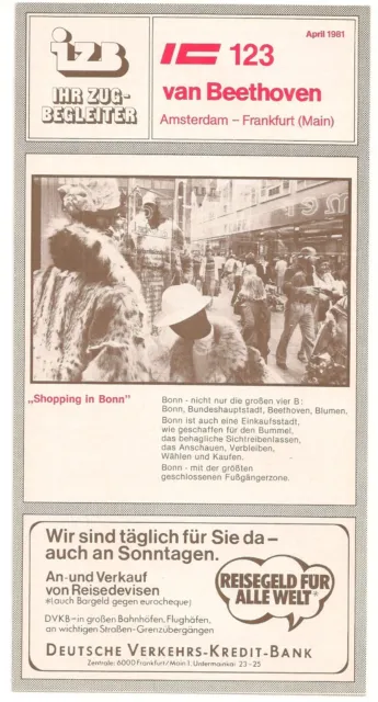 Ihr Zugbegleiter (IZB-DB) IC 123 "van Beethoven", Amsterdam - Frankfurt, 04/1981