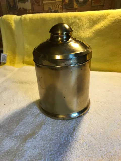 VINTAGE BRASS TOBACCO Cigar Humidor Cylinder Can Tin FAIR CONDITION ...