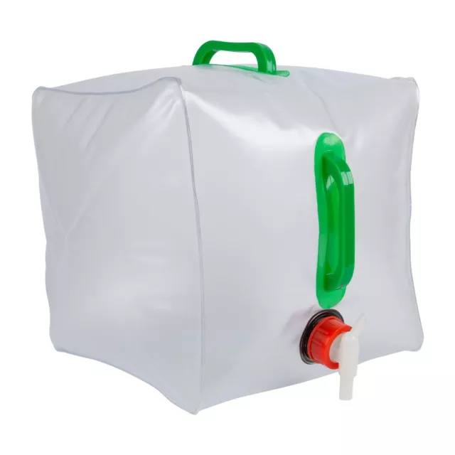 1x weiß 20L zusammenklappbarer Wasserträger Kunststoff Jerry Camping Behälter mit Wasserhahn