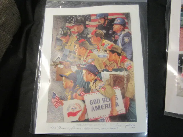 Prepared to Do A Good Turn Csatari Boy Scout Print, Signed    ptr2