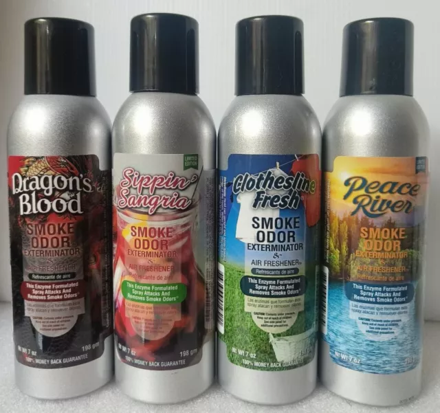 Smoke Odor Exterminator 7 oz Large Spray Four Cans Assorted 3