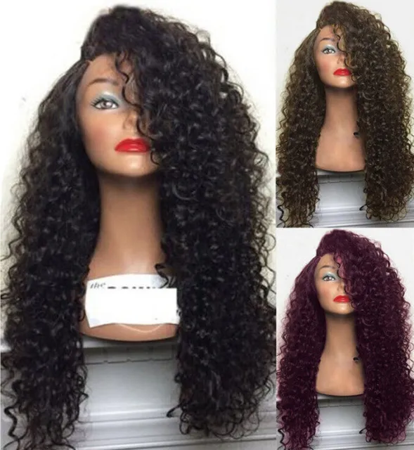 Women Afro Long Kinky Curly Hair Wavy Wigs Synthetic Full Wig Party Cosplay