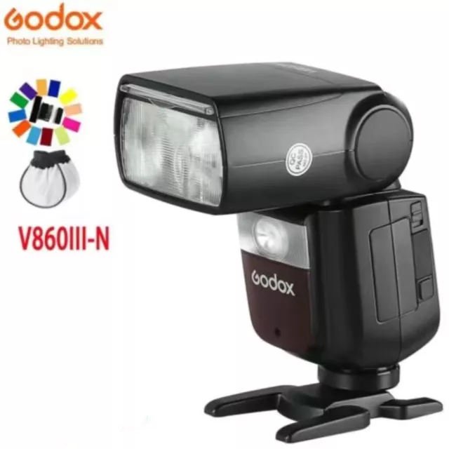 Godox V860III-N 2.4G TTL HSS Speedlite Flash Fr Nikon+Magnet Color Filter Kit