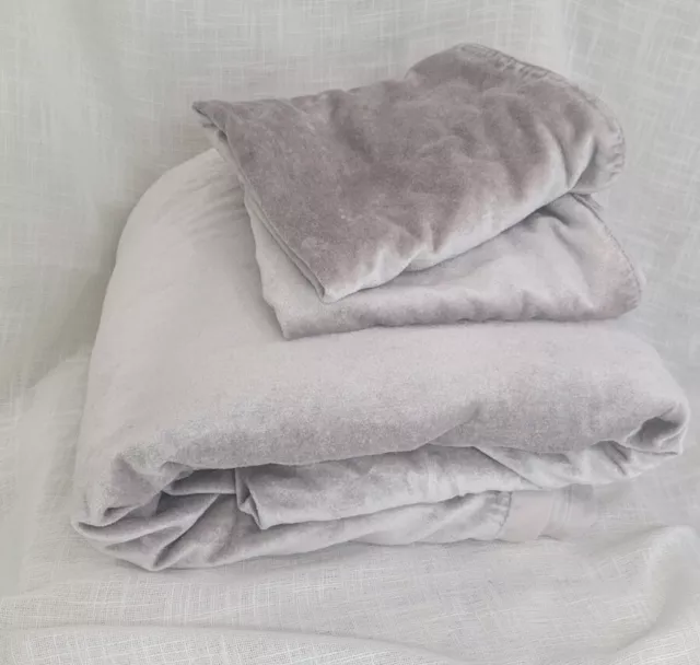 Restoration Hardware RH Teen Luster Velvet FULL/QUEEN SIZE  DUVET WARM GREY