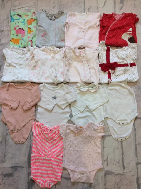 Baby Girls 3-6 Months Body Vests & Baby Grows Bundle Next TU Etc