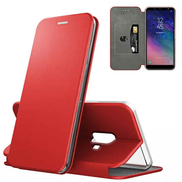 COVER CUSTODIA A LIBRO SLIM CAPSULE 360 PER Samsung Galaxy A6 2018 Rosso